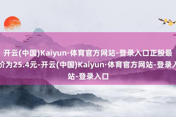 开云(中国)Kaiyun·体育官方网站-登录入口正股最新价为25.4元-开云(中国)Kaiyun·体育官方网站-登录入口