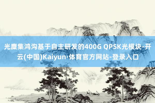 光麇集鸿沟基于自主研发的400G QPSK光模块-开云(中国)Kaiyun·体育官方网站-登录入口