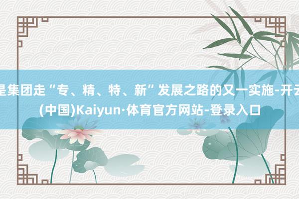 是集团走“专、精、特、新”发展之路的又一实施-开云(中国)Kaiyun·体育官方网站-登录入口