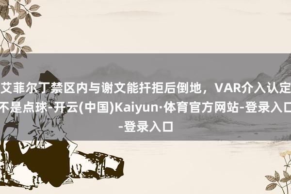 艾菲尔丁禁区内与谢文能扞拒后倒地，VAR介入认定不是点球-开云(中国)Kaiyun·体育官方网站-登录入口