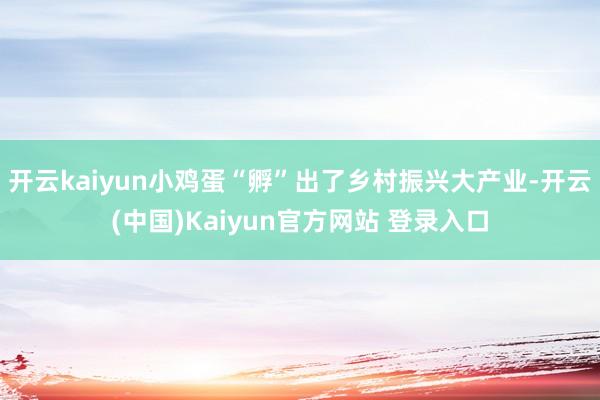 开云kaiyun小鸡蛋“孵”出了乡村振兴大产业-开云(中国)Kaiyun官方网站 登录入口